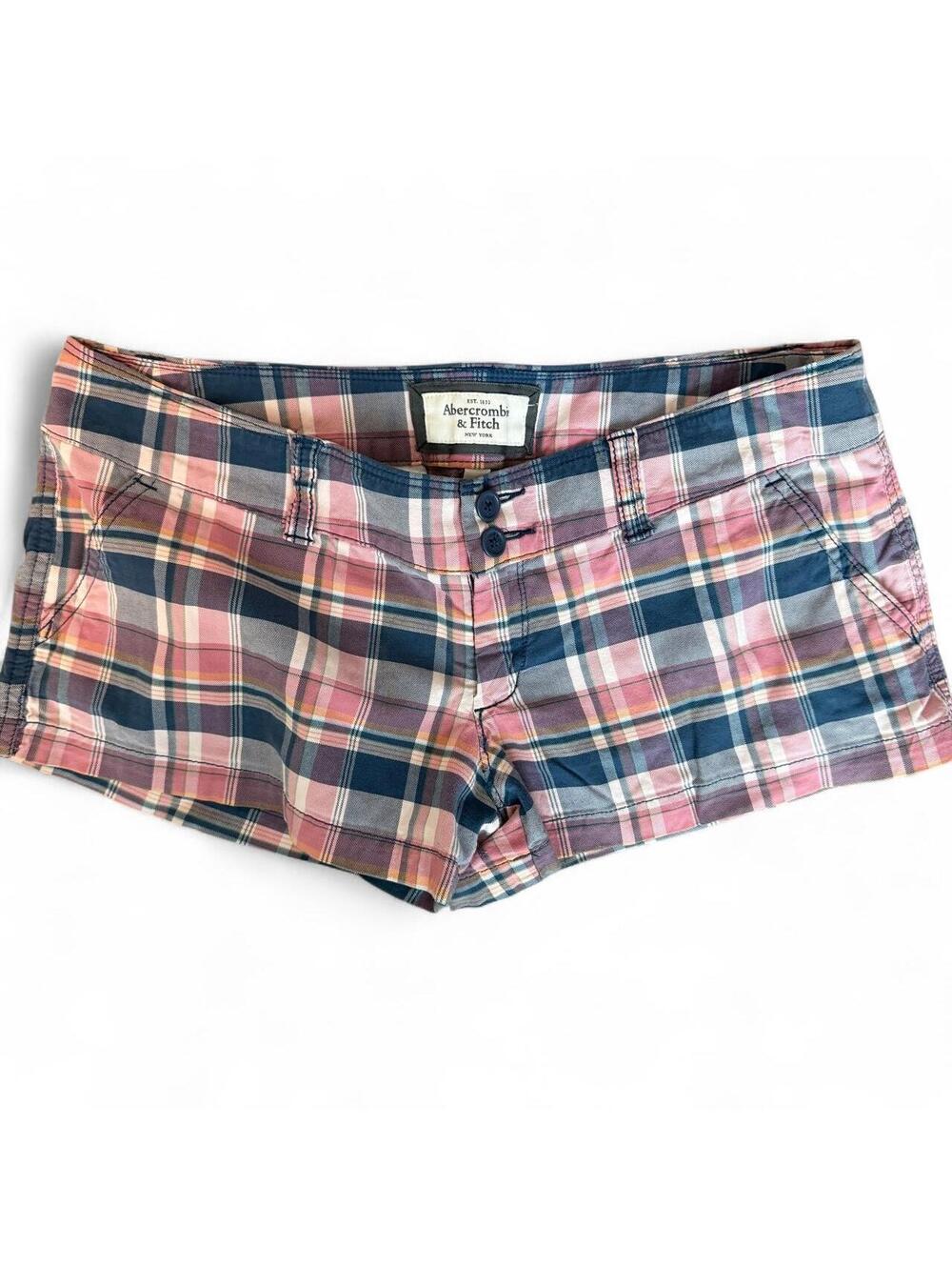 Y2K Abercrombie and Fitch Plaid Short Shorts with Moose Logo
